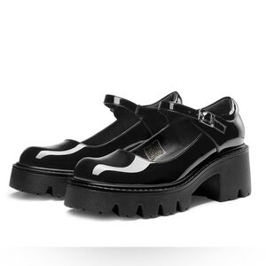 Black Chunky Mary Jane Shoes